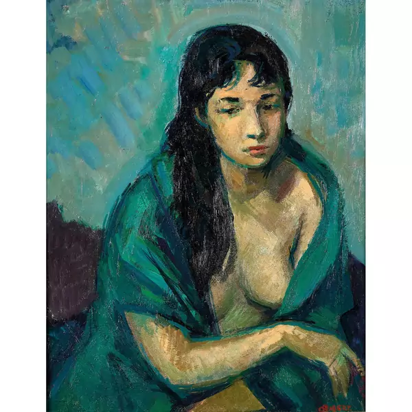 "Nu au châle vert"