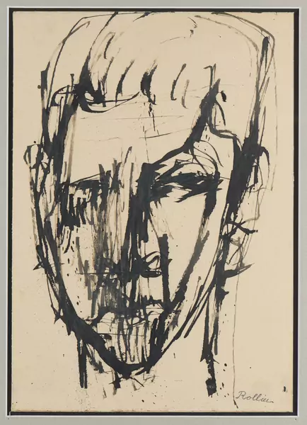 Charles ROLLIER (1912-1968), "Portrait d'homme", encre sur papier — DognyAuction