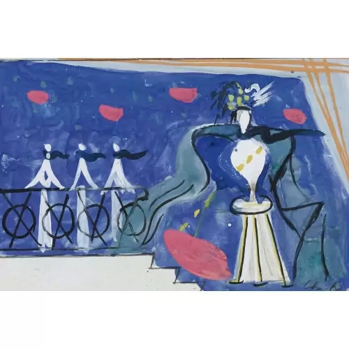Theatersezene mit Figuren