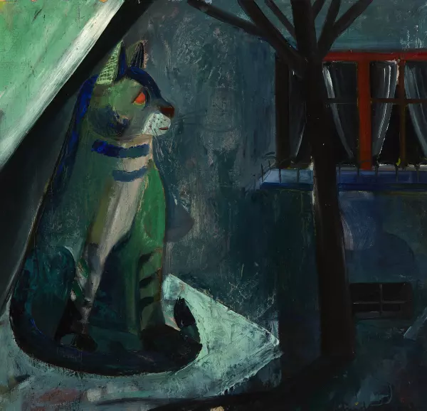 Sitzende Katze