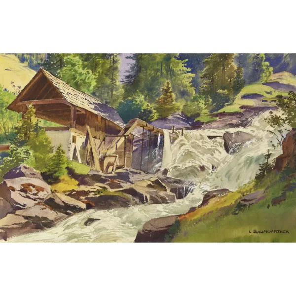 Christian Baumgartner — Wassermühle am Gebirgsbach.