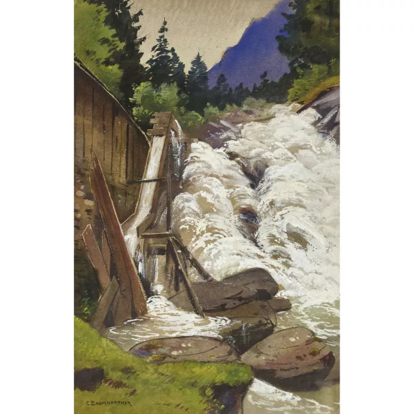 Christian Baumgartner — Wildbach mit Wassermühle.