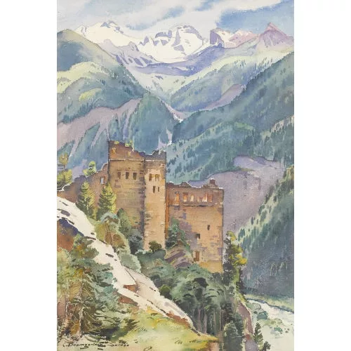 Christian Baumgartner — Die Ruine der Burg Belfort oberhalb des Dorfes Surava.