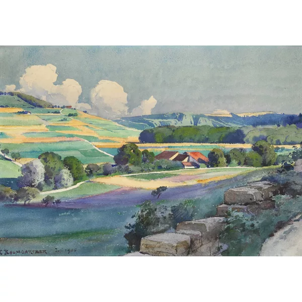 Christian Baumgartner — Hügelige Sommerlandschaft.
