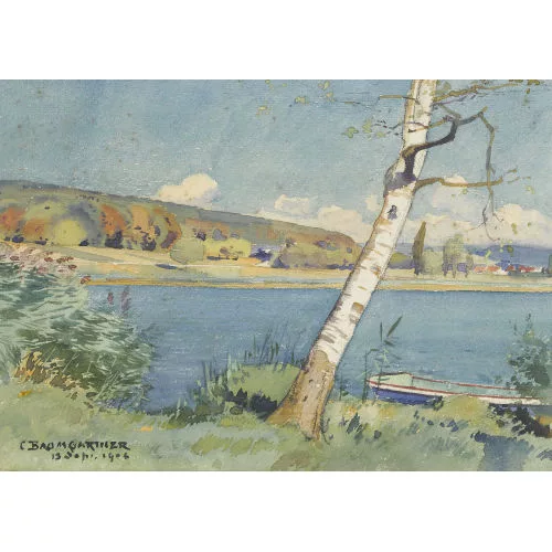 Christian Baumgartner — Sommerliche Uferpartie mit Birke.