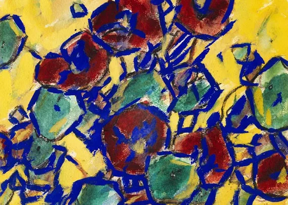 Christian Rohlfs — Blüten auf gelbem Grund
