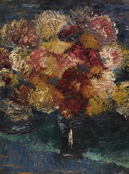 Christian Rohlfs — Chrysanthemen und Astern in blauer Vase