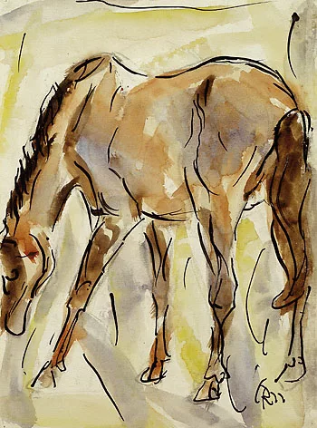 Christian Rohlfs — Weidendes Pferd