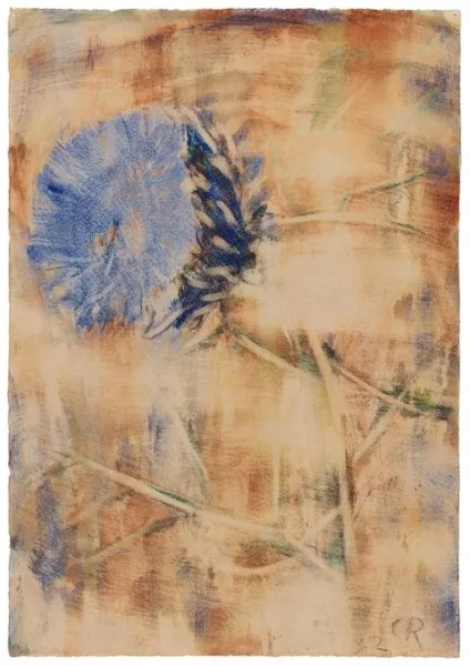 Christian Rohlfs — Blaue Blüte auf rötlichem Grund (Distel)