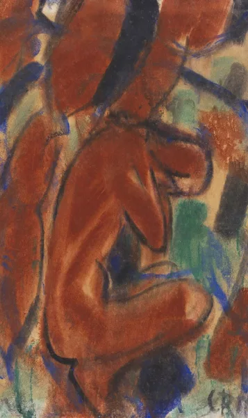 Christian Rohlfs — Akt, hockende Frau