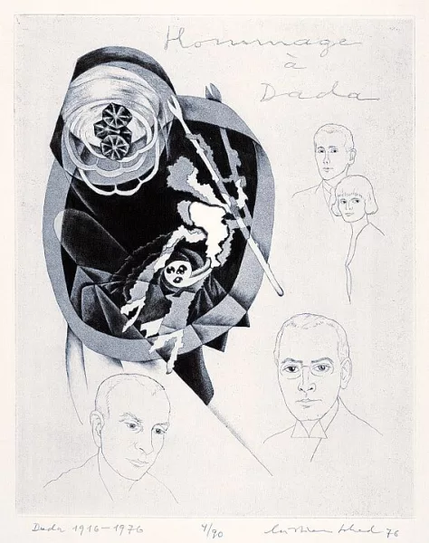 Christian Schad — 11 Bll. in: Hommage à Dada