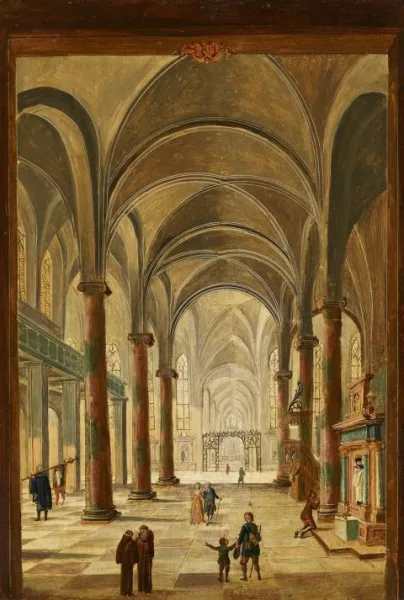 Christian Stöcklin — Kircheninneres mit Kreuzgewölbe