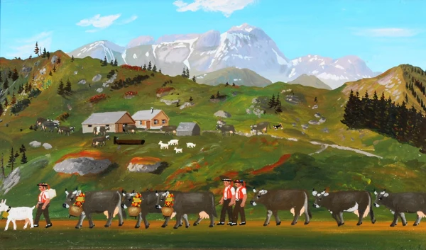 Christian Vetsch — Appenzeller Landschaft mit Alpaufzug