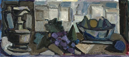 Nature morte aux raisins et channe