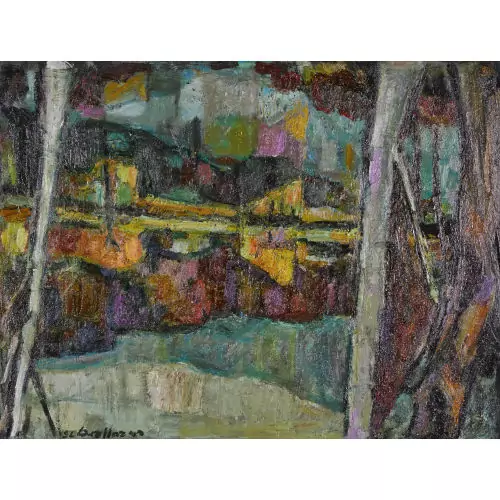 Paysage avec fleuve