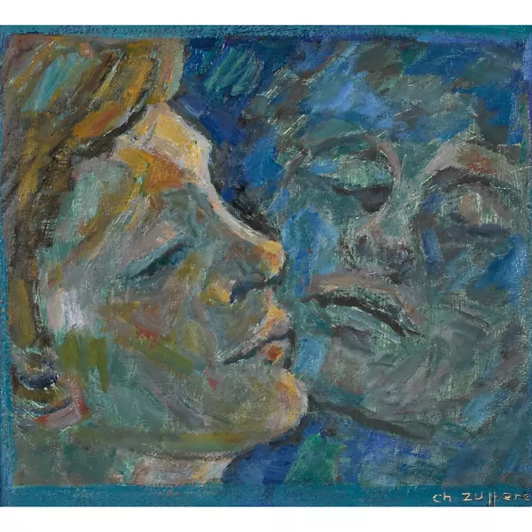Frauenkopf mit Spiegelbild