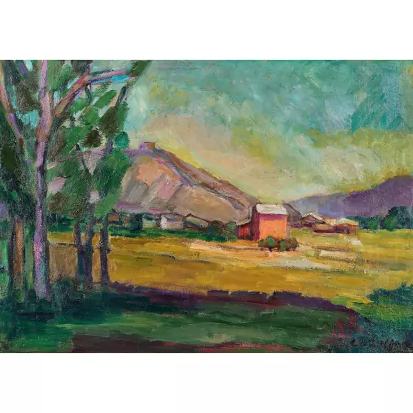 "Paysage de Sierre - Maison rose"