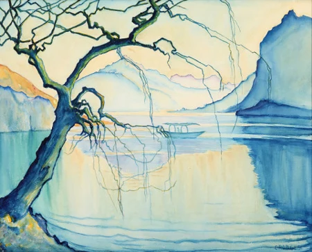Weidenbaum vor See