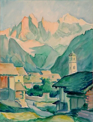 Clara Porges — Soglio mit Bondasca Gruppe
