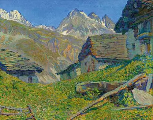 CLARA PORGES — Old cattle huts with Piz Lagrev. 1912. — Koller Auktionen