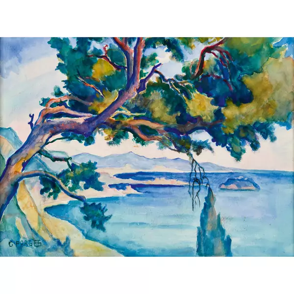 Landschaft bei Alassio mit Insel Gallinara