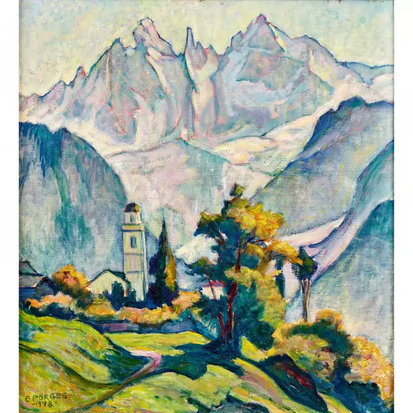 "Soglio mit Sciora Gruppe"