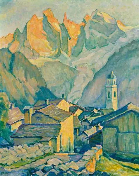 CLARA PORGES — Soglio on an autumn evening with a view of Bondasca. — Koller Auktionen