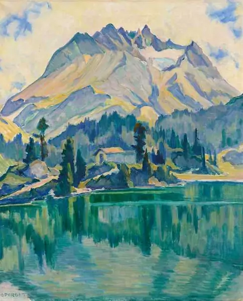 CLARA PORGES — Cavloccio Lake with Piz dei Rossi. — Koller Auktionen