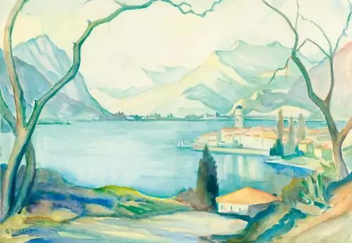 CLARA PORGES — Blick auf Bissone. — Koller Auktionen