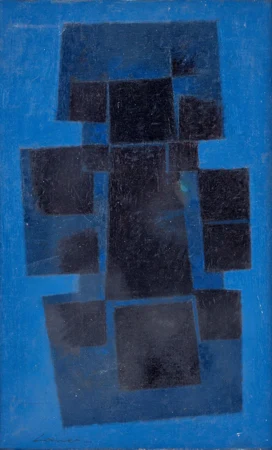 Composition en bleu et noir