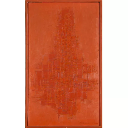 Claude Loewer — Abstraction en rouge.