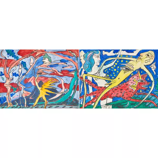 Zwei figurative Szenen