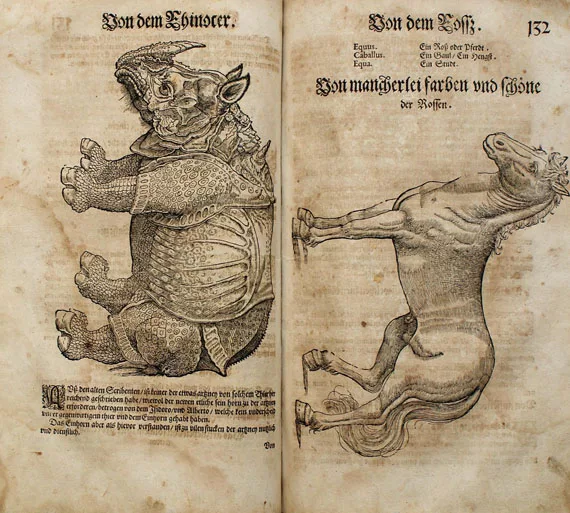 Conrad Gessner — Thierbuch, 3 Tle. in 1 Bd. 1600-13.