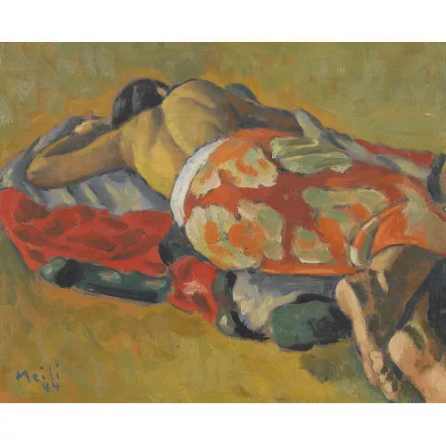 Conrad Meili — Liegende Frau auf einer Wiese.