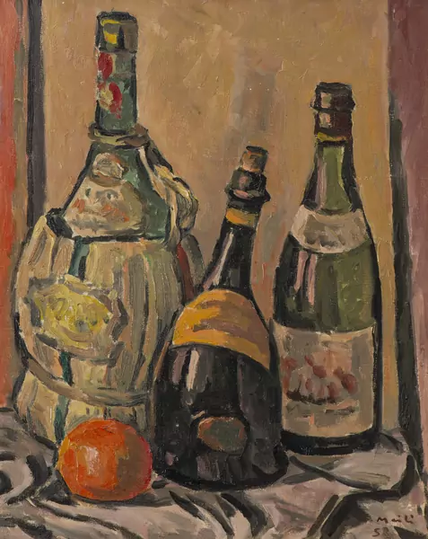 Conrad MEILI (1895-1969), "Nature morte aux bouteilles", huile — DognyAuction