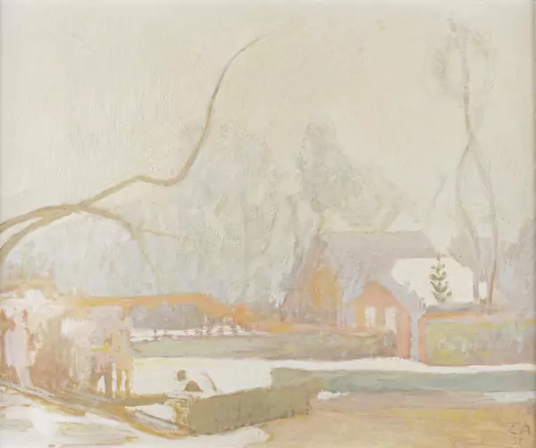 Cuno AMIET (1868-1961), "Paysage d'hiver sous la neige" Huile sur isorel — DognyAuction