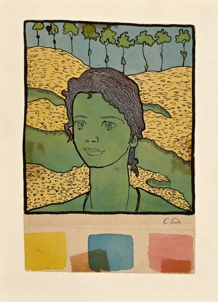 Cuno Amiet — Umschlagsentwurf für die Zeitschrift "Jugend", ca. 1896