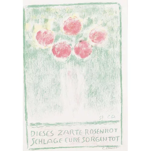 Cuno Amiet — "Blumenvase mit Rosen".