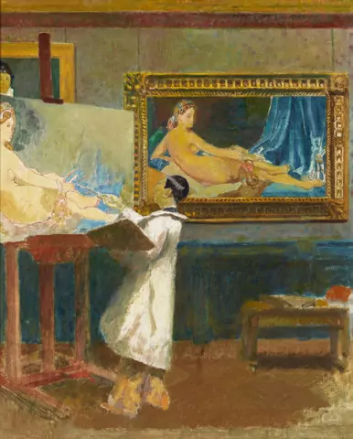 Japanischer Maler, Ingres kopierend (Louvre), 1933