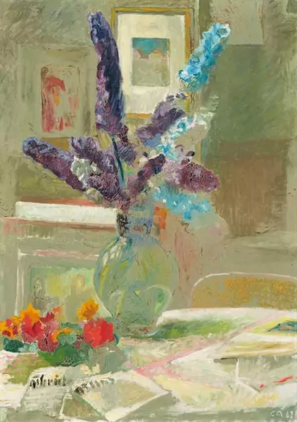 CUNO AMIET — Stillleben mit Rittersporn. 1942. — Koller Auktionen