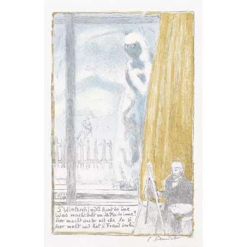 Cuno Amiet — Selbstbildnis vor der Staffelei.