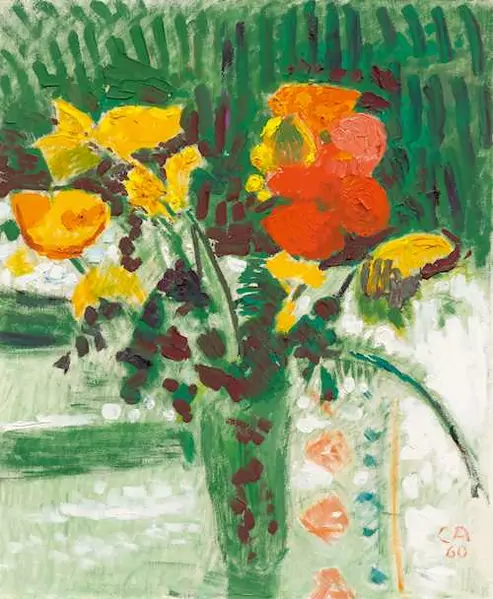 CUNO AMIET — Poppies in a vase on a table. 1960. — Koller Auktionen