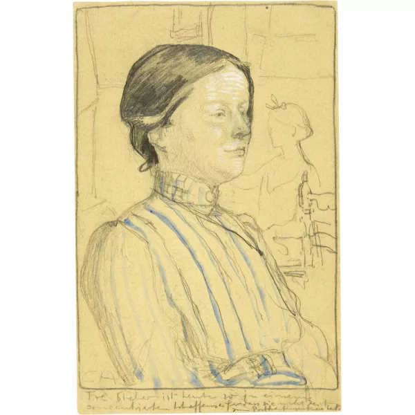 Cuno Amiet — Portrait Fräulein Sieber. Postkarte