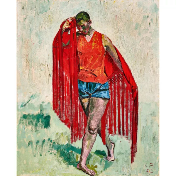Cuno Amiet — Tänzerin mit rotem Fransentuch.