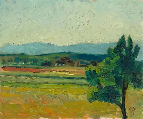CUNO AMIET — Lanscape at the southern foot of the Jura Mountains. 1947. — Koller Auktionen