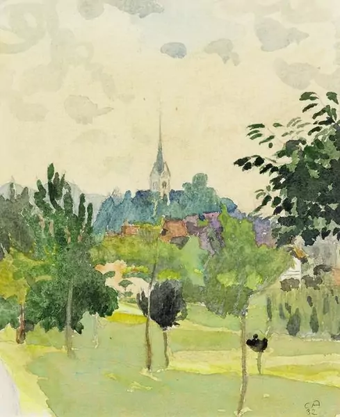 CUNO AMIET — Ansicht von Kirchberg. 1932. — Koller Auktionen