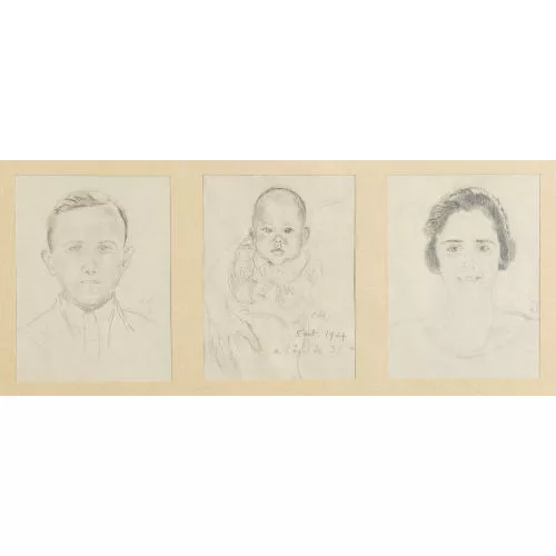 Cuno Amiet — Kopfbildnisse von Charles, Gertrude und Lucienne Séchaud.