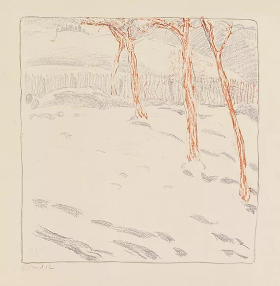 Cuno Amiet — Winterlandschaft mit vier Bäumen