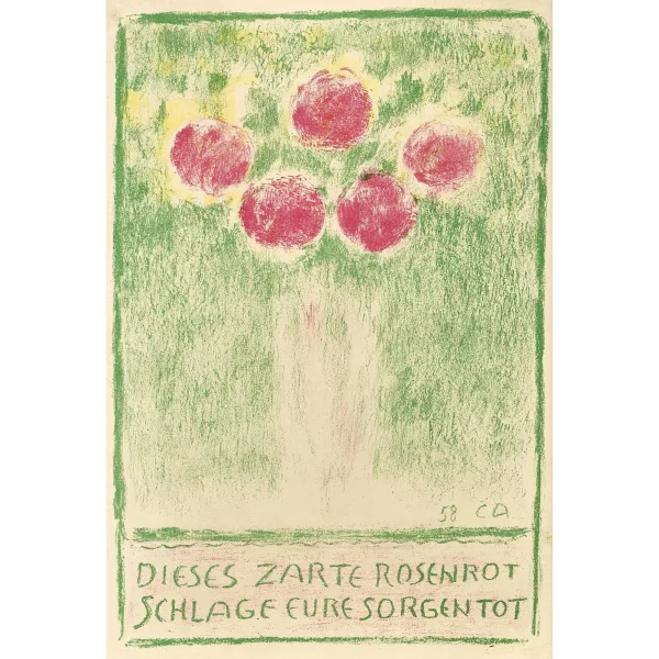 Cuno Amiet — "Blumenvase mit Rose".
