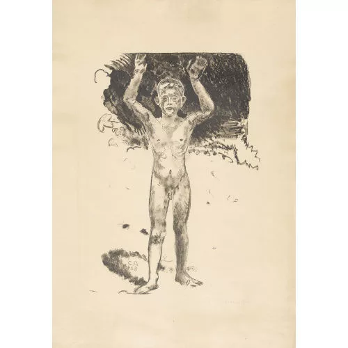 Cuno Amiet — "Nackter Junge von vorne, mit erhobenen Armen".